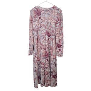 Asos Purple Pink Floral Romantic Wedding Guest Spring Column Midi Dress Size 8